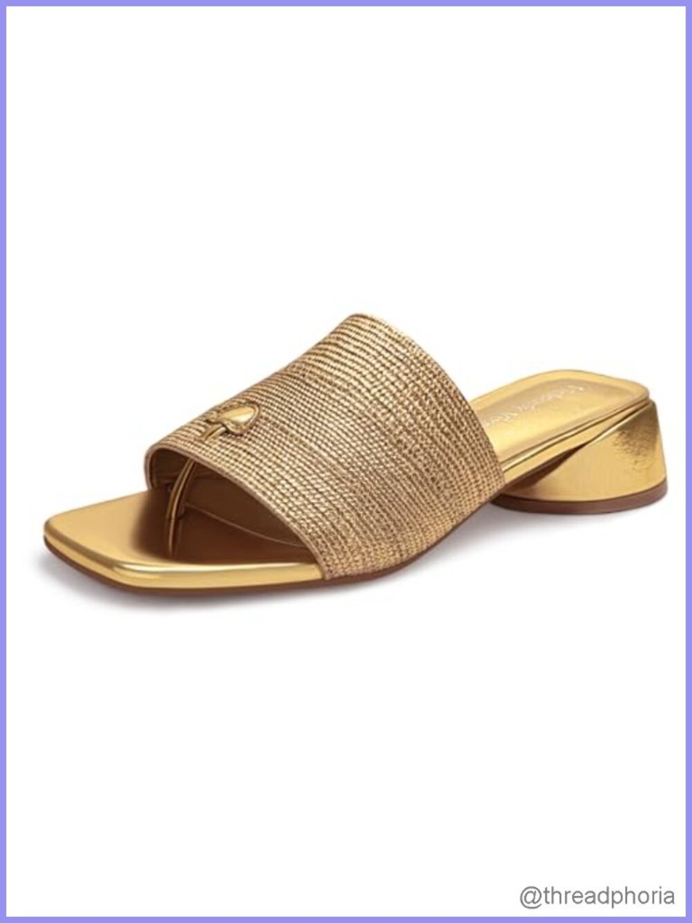 Square Open Toe Kitten Heel Slide Sandals Mules for Women 1.25" Block Heel